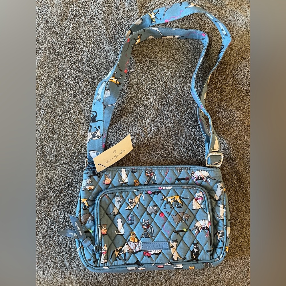 New Vera Bradley RFID Little Hipster Purse Bag Cats Meow NWT